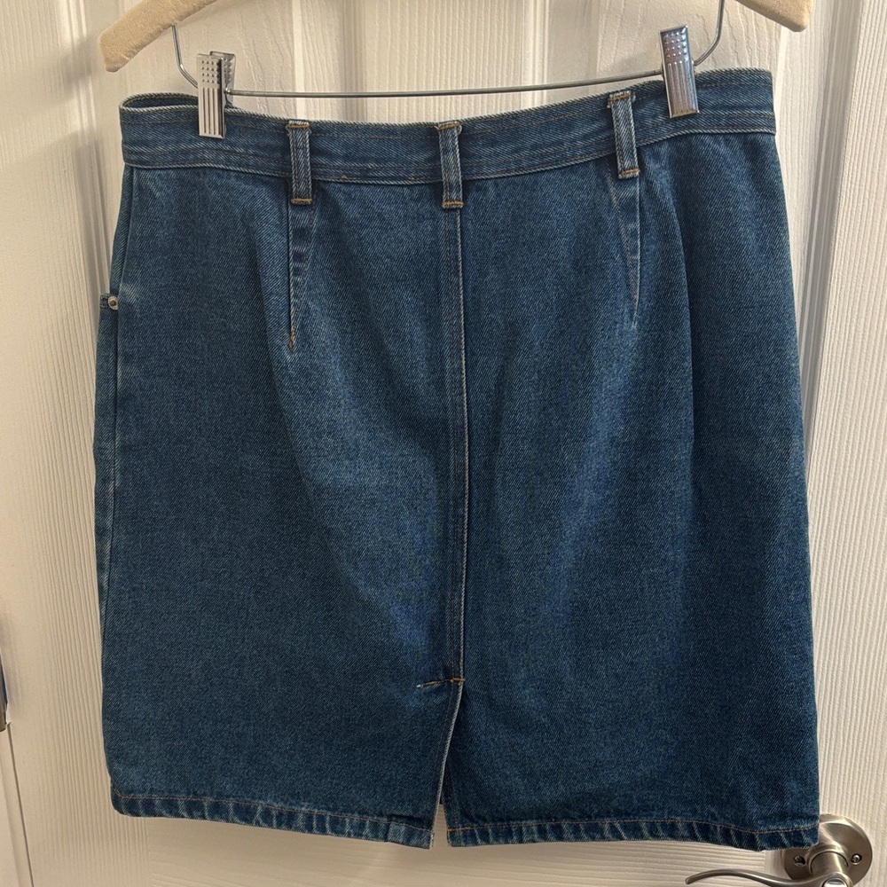 Vintage Classic Bill Blass Blue Denim Skirt - Casual Women's Denim Mini -10 - Picture 4 of 14